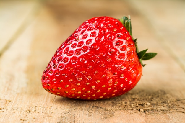 strawberry on the wood