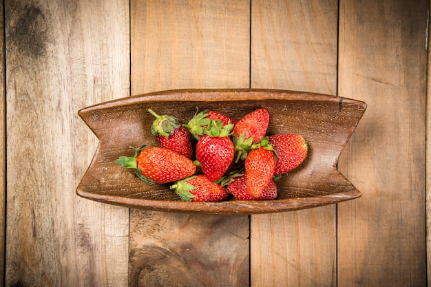 strawberry on the wood