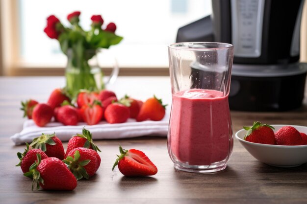 Premium Vector  Strawberry juice cocktail smoothie or yogurt in