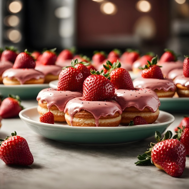 StrawberryTopped Delicious Donuts