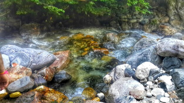 Stream flowing through rocks