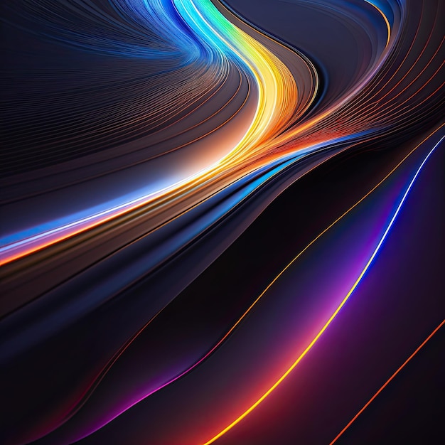 Stream of Glowing Lines Background