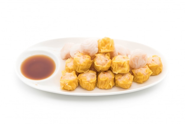  Stream shrimp dumplings with sauce