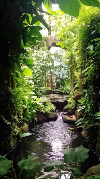 a stream in a tropical forest