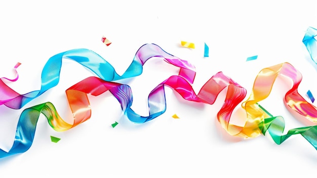 Photo a streamers on white background