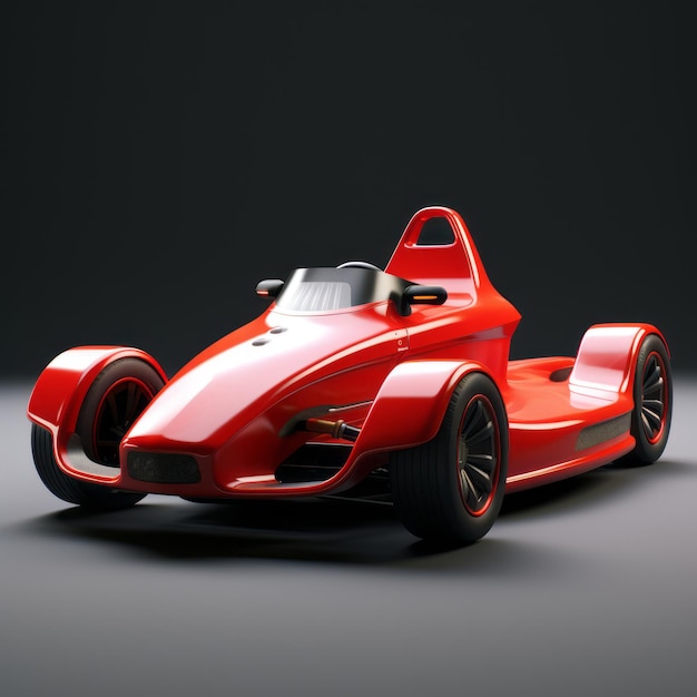 Streamlined Red Racing Car 3D Model Hybrid of Contemporary and Traditional Style