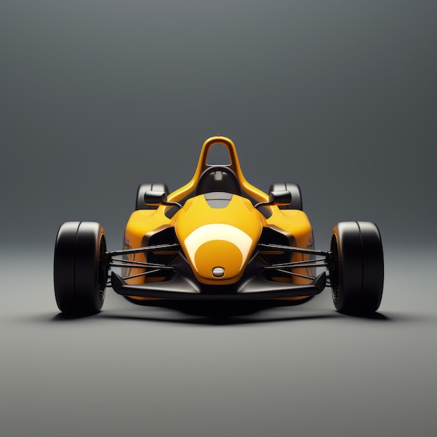 Streamlined Yellow Race Car With Realistic Styling