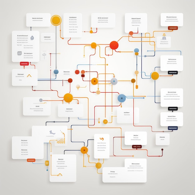 Photo streamlining processes a simplified flowchart in solid white background