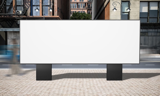 Street advertising horizontal billboard mockup