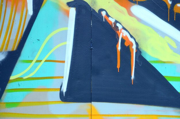 Street art Abstract background image of a fragment of a colored graffiti painting in khaki green and orange tones