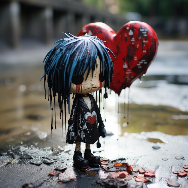 Street Art Street Bright Gothic Sadness Sadness Vroege Liefde huilend hart cartoon valentine