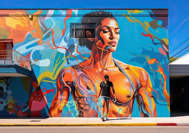 A street artinspired image featuring a dermatologist's silhouette against a colorful mural