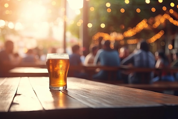 Street Bar beer restaurant in Asia with a bokeh background People relax dine listen to music togethe
