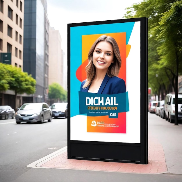 Street billboard display for mockup