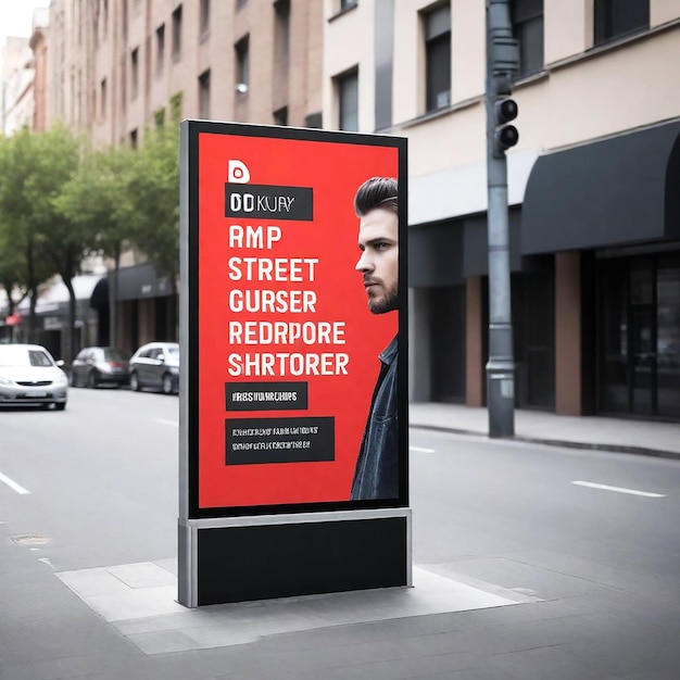 Street billboard display for mockup