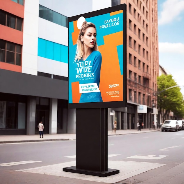 Street billboard display for mockup