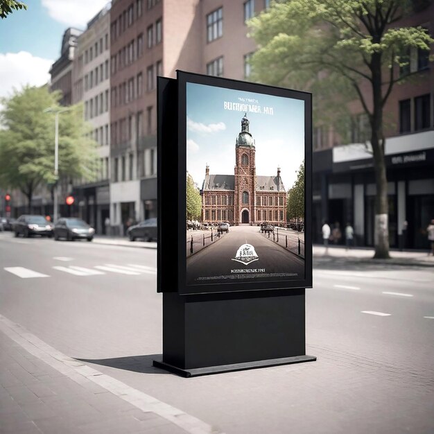 Street billboard display for mockup