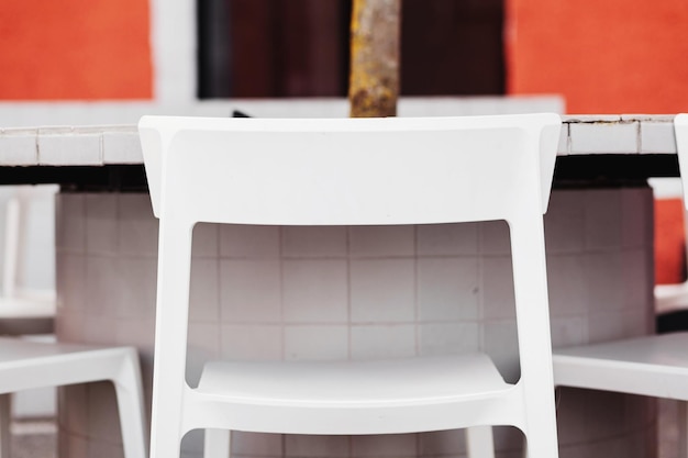 Street cafe with tables