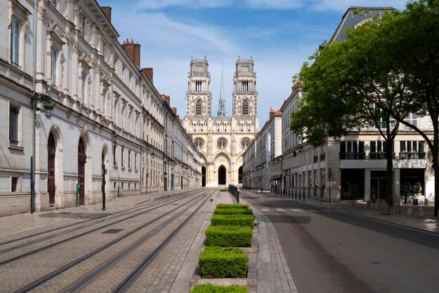 Street and cathedral SainteCroix Orleans