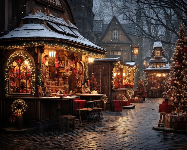 Street Christmas market in the old town