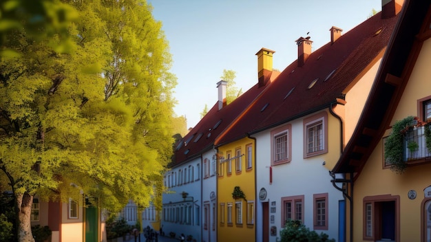 Photo a street in the city of rothenburg