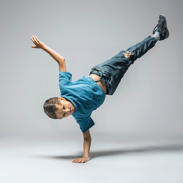 Street dancer boy dance breakdance isolated on white background