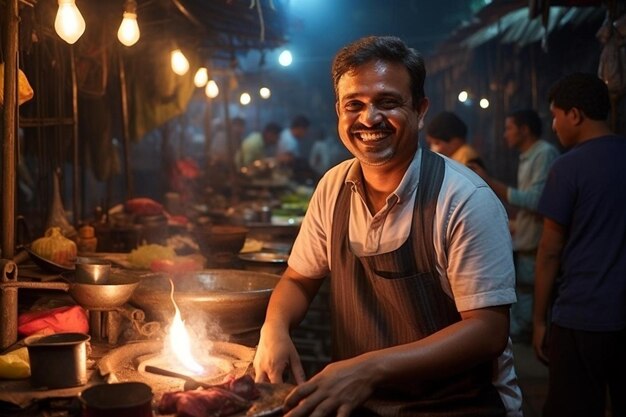 Premium Photo | Street Food Delight Authentic Chaat Experience Indian