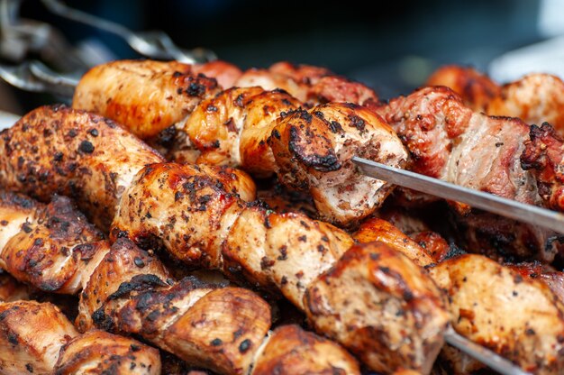 Street Food Festival . Fresh street food closeup .