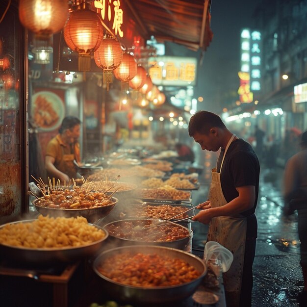 Premium AI Image | Street food vendors