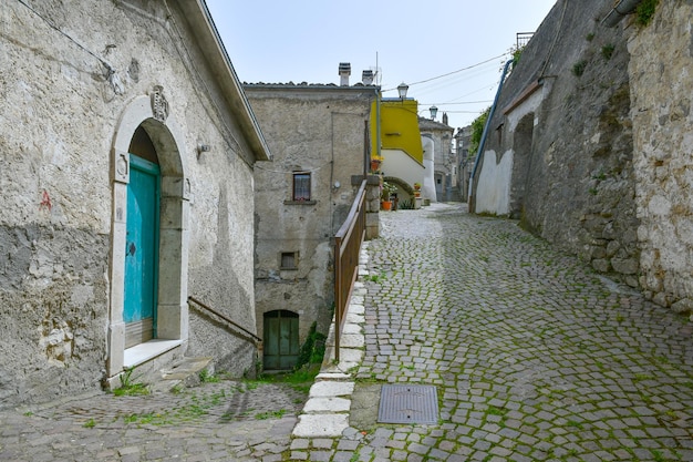 A street in Gambatesa a medieval village in Molise Italy