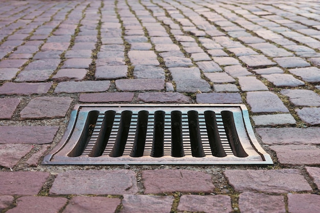 Street grate for draining rainwater in the city of Kaysersberg