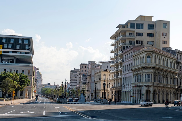 Street in Havana downtown paseo del prado de marti