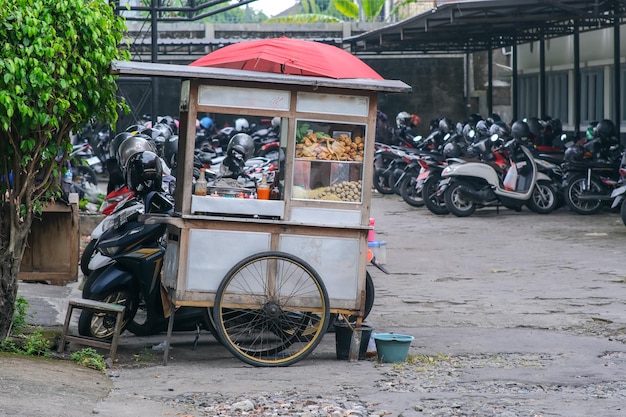 Street hawker selling Bakso or Meatball soup in Yogyakarta 20 February 2023