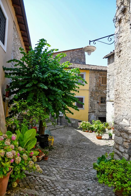 Photo a street in the historic center of maenza a medieval town in the lazio italy