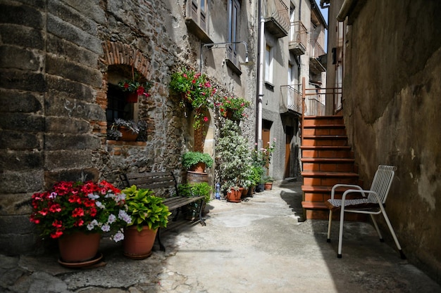 Photo a street in the historic center of san giovanni in fiore a medieval town in the cosenza province