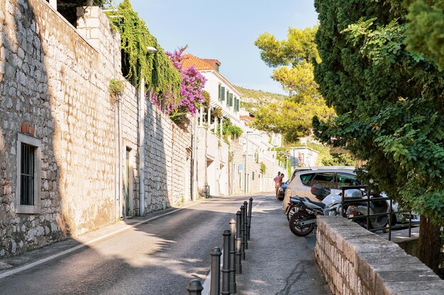 写真 クロアチア、ドゥブロヴニクの旧市街の通り