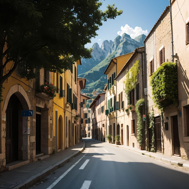 Foto strada nel centro storico di italia