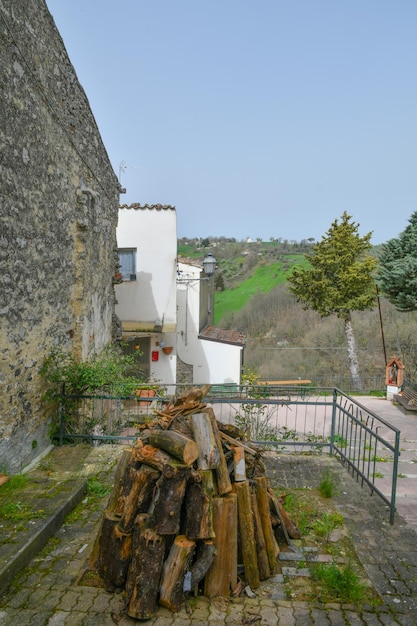 A street in Jelsi a medieval village in Molise Italy