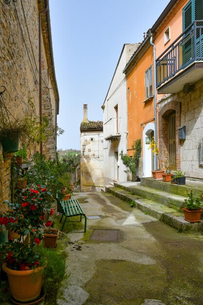 A street in Jelsi a medieval village in Molise Italy