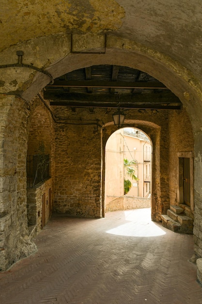 Photo a street in jelsi a medieval village in molise italy