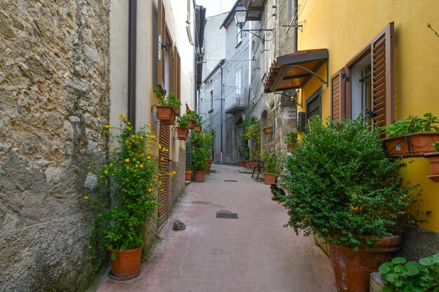 Photo a street in jelsi a medieval village in molise italy