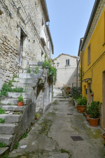 Photo a street in jelsi a medieval village in molise italy