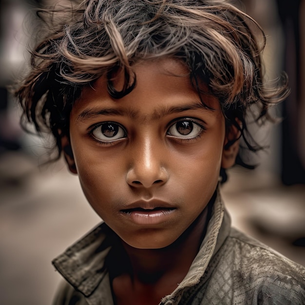 Street kids portrait made with generative Ai technology