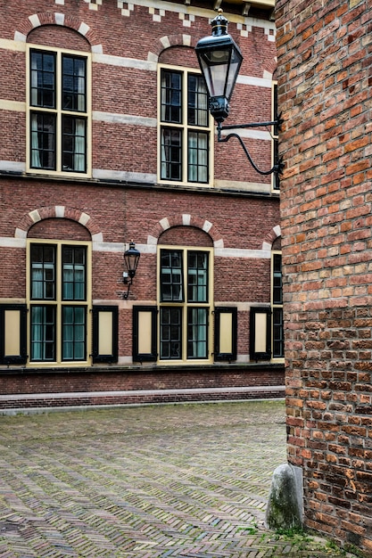 Street lamp in the Binnenhof complex in the Hague the Netherlands