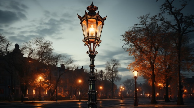 Street lamp on clear background