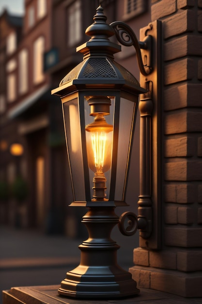 Photo a street lamp on a street in japan