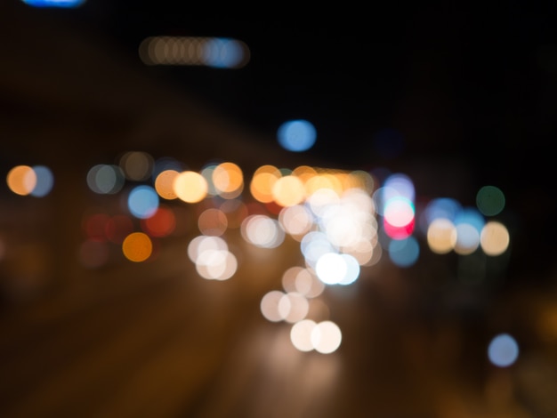 Foto fondo del bokeh delle iluminazioni pubbliche