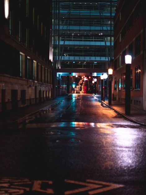 Photo street lights in city at night