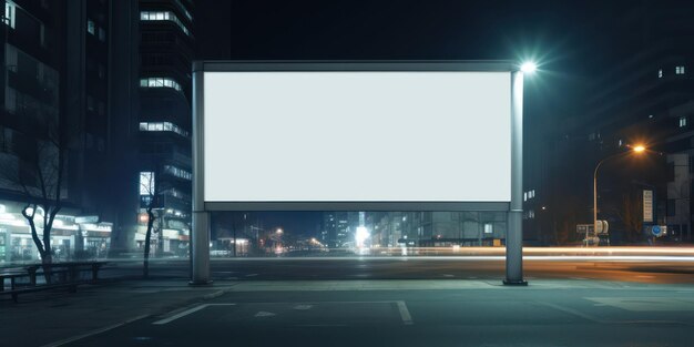 Street Mockup Featuring Blank Billboard