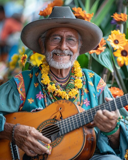 Photo a street performer entertaining crowds wallpaper